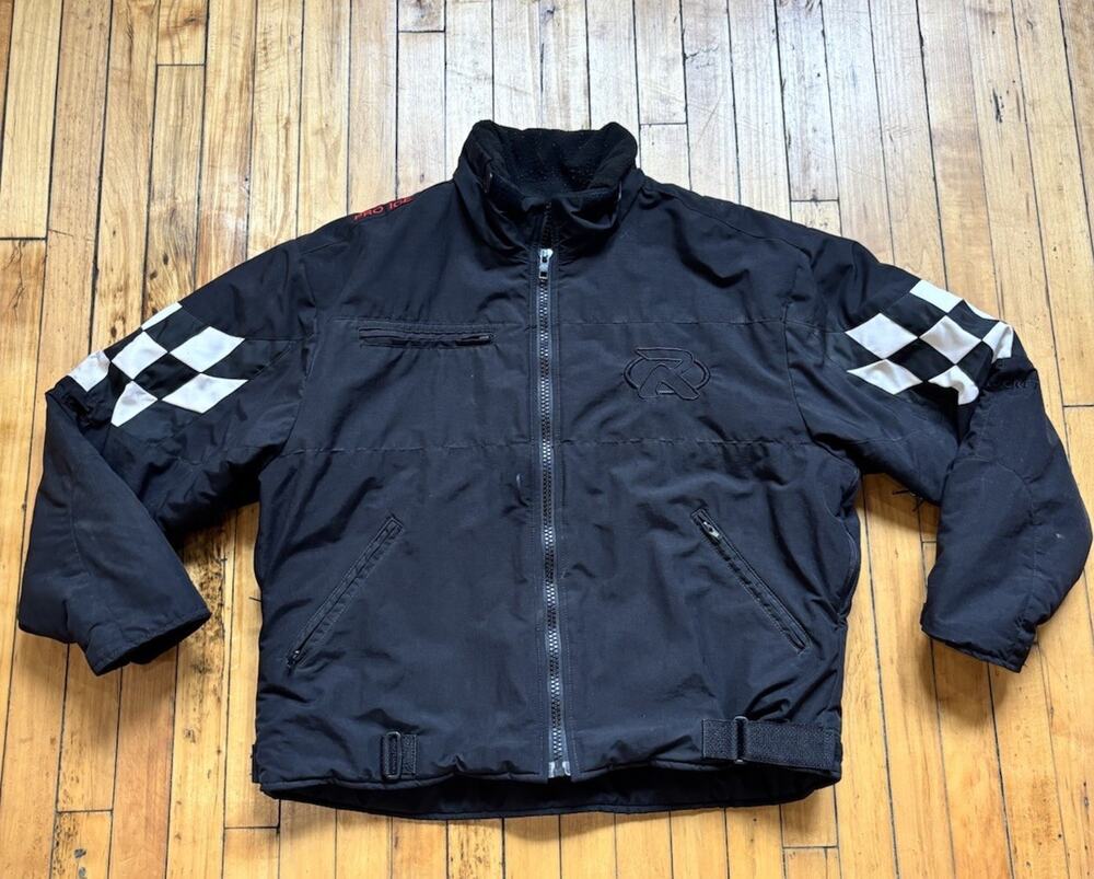 Joe Rocket Racing Checkered Pattern Jacket Mens Large Racing Thick Biker Coat